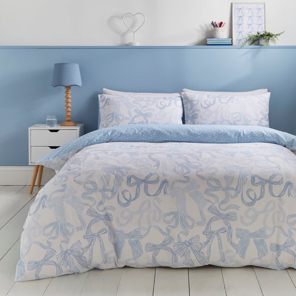 Bows Polycotton Duvet Cover & Pillowcase Set