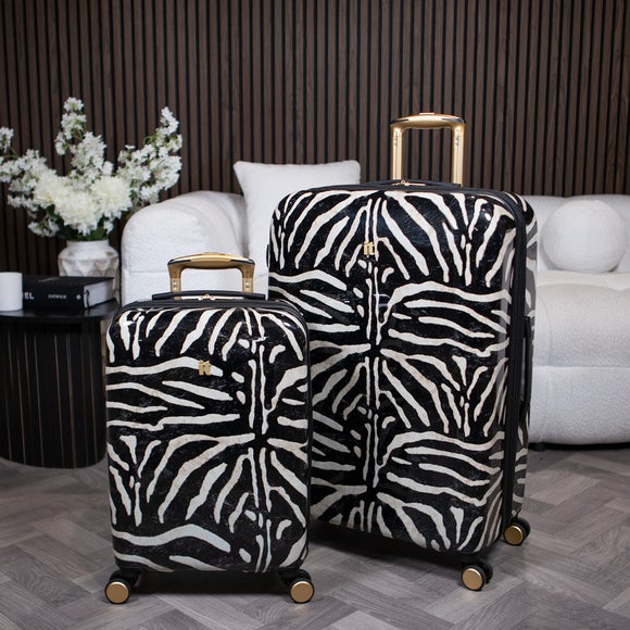 IT Luggage Set of 2 Zebra Harshell Suitcases