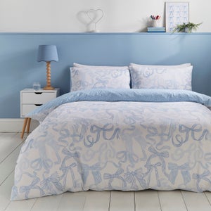 Bows Polycotton Duvet Cover & Pillowcase Set