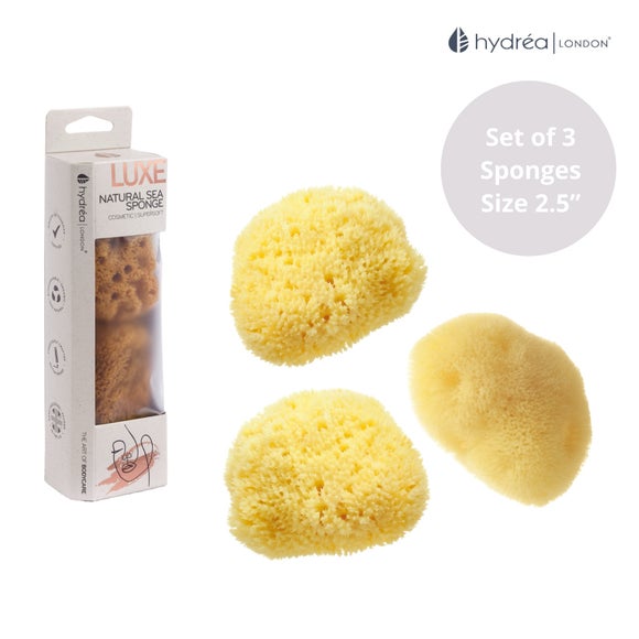 Hydrea London Mediterranean Pack of 2 Honeycomb Sponges & Fina Silk Sponge Set