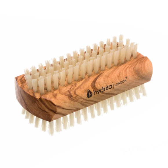 Click to view product details and reviews for Hydrea London Large Olive Wood Nail Bursh With Dual Sided Bristles.