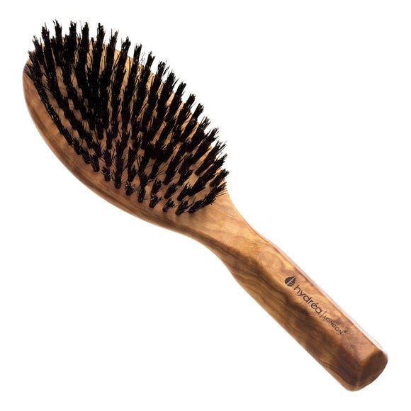 Click to view product details and reviews for Hydrea London Olive Wood Smooth Shine Boar Bristle Hair Brush.