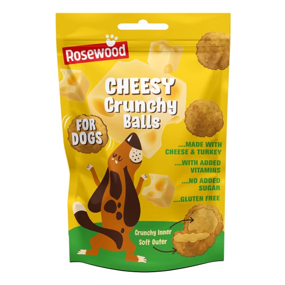 Click to view product details and reviews for Rosewood Cheesey Crunchy Meatballs For Dogs 140g.