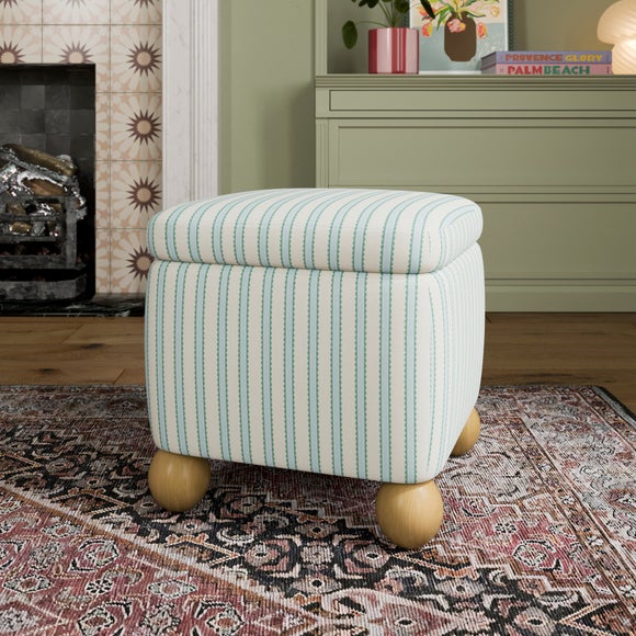 Nylah Scallop Stripe Storage Footstool