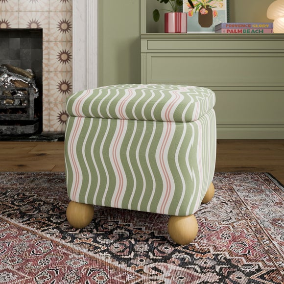 Nylah Wiggle Stripe Storage Footstool