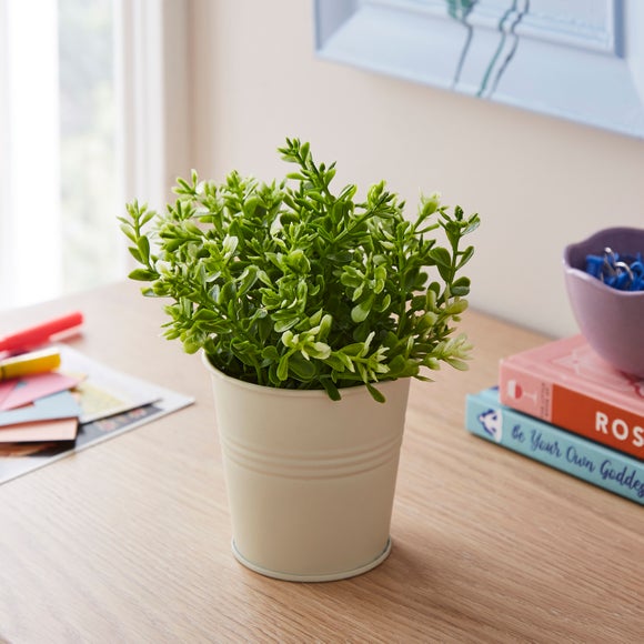 Artificial Foliage in Metal Plant Pot