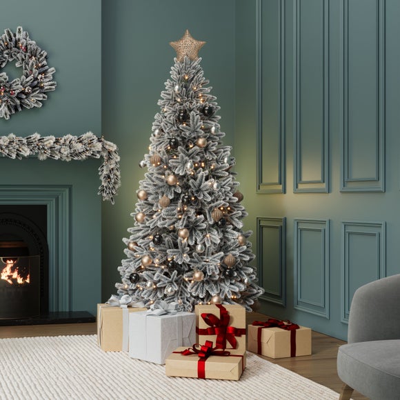 Charles Bentley 7ft Pre-Lit Snowy Christmas Tree