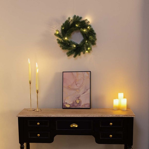 Charles Bentley Artificial Pre-Lit Wreath