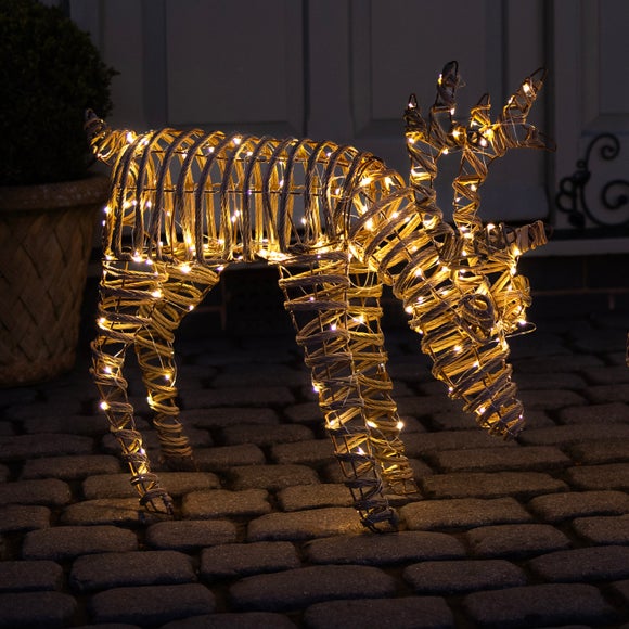 Charles Bentley Light Up Indoor Outdoor Rattan Deer