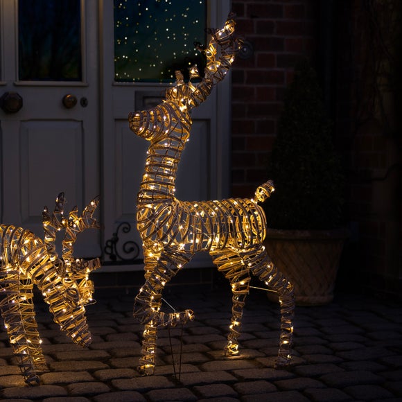Charles Bentley Light Up Indoor Outdoor Rattan Deer