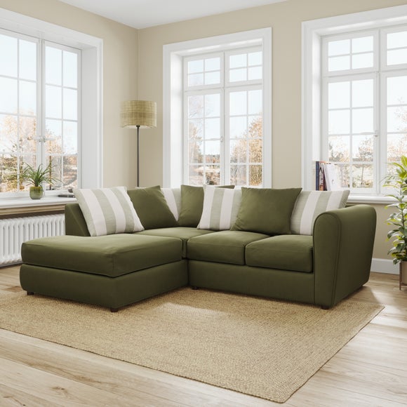 View Blake Opulent Velvet Stripe Combo Corner Chaise Sofa View Blake Opulent Velvet Stripe Combo Corner Chaise Sofa