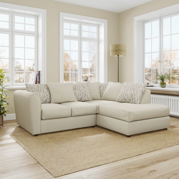 Blake Tonal Boucle Global Geo Combo Corner Chaise Sofa