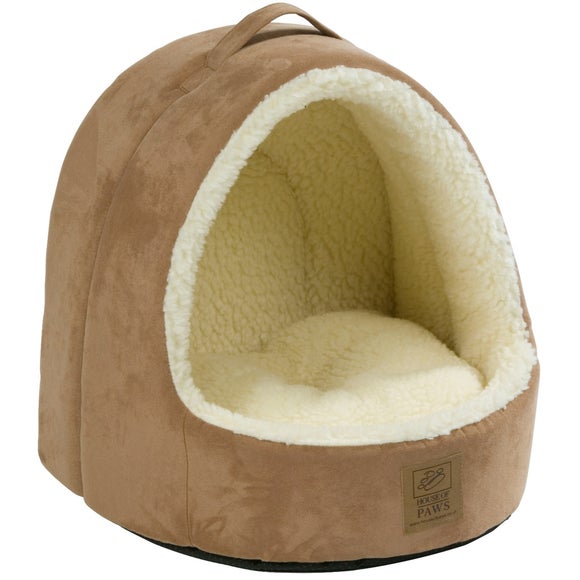 House of Paws Hooded Suede Sheepskin Bed