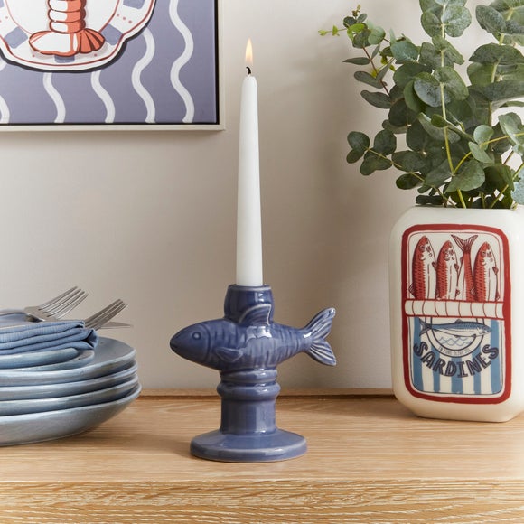 Fish Shaped Ceramic Candlestick Holder