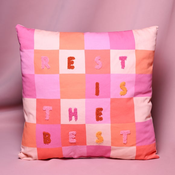 Click to view product details and reviews for Raspberry Blossom Rest Is The Best Square Cushion. Click to view product details and reviews for Raspberry Blossom Rest Is The Best Square Cushion.