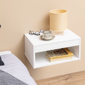 Furniture To Go Cholet 1 Drawer Square Wall Mounted Bedside Table
