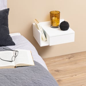 Furniture To Go Avignon 1 Drawer Wall Mounted Bedside Table With Shelf