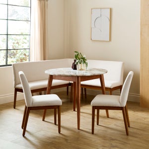 Thea Round Dining Table- Marble And Mango Wood