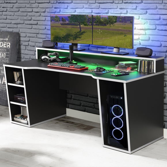 Furniture To Go Tezaur Gaming Desk With White Trim