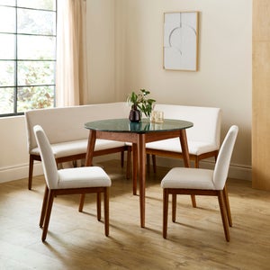 Thea Round Dining Table- Marble And Mango Wood