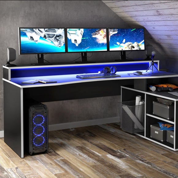 View Furniture To Go Tezaur 3 Shelf Gaming Desk View Furniture To Go Tezaur 3 Shelf Gaming Desk