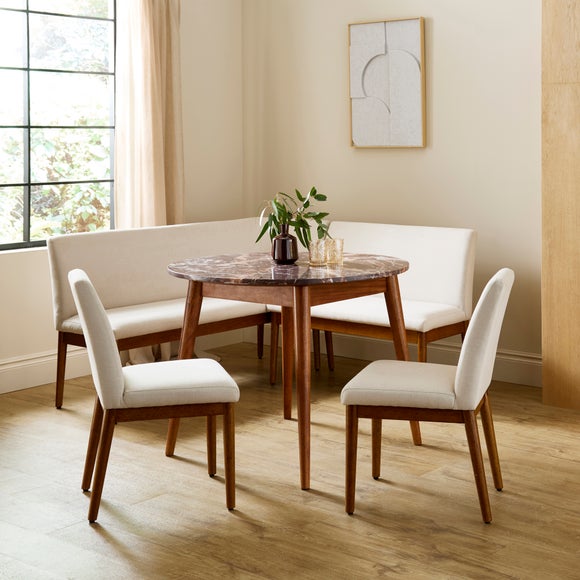 Thea Round Dining Table, Marble and Mango Wood