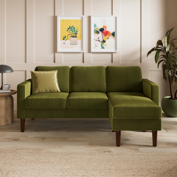 Click to view product details and reviews for Jacob Velvet Compact Corner Chaise Sofa.