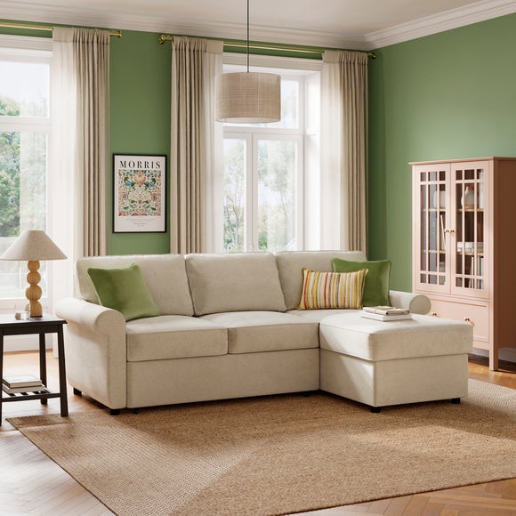 Eleanor Luxe Chenille Corner Trundle Sofa Bed