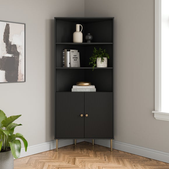 Georgi Corner Ladder Shelving Unit with Storage