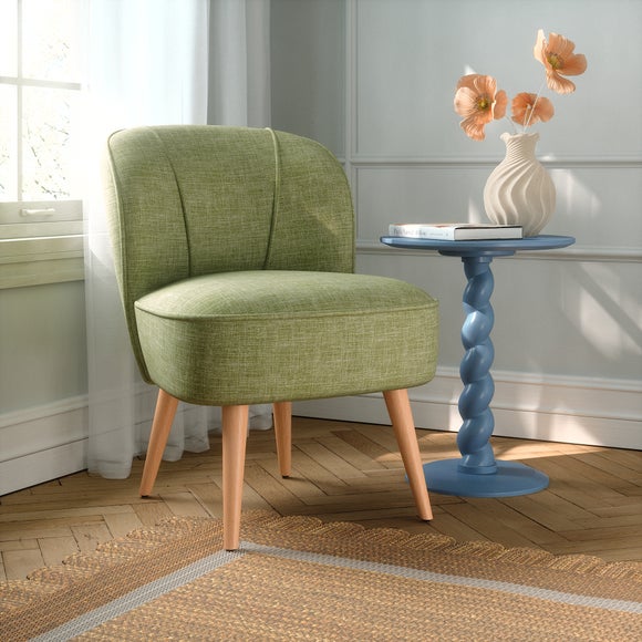 Click to view product details and reviews for Elsie Faux Linen Cocktail Chair.