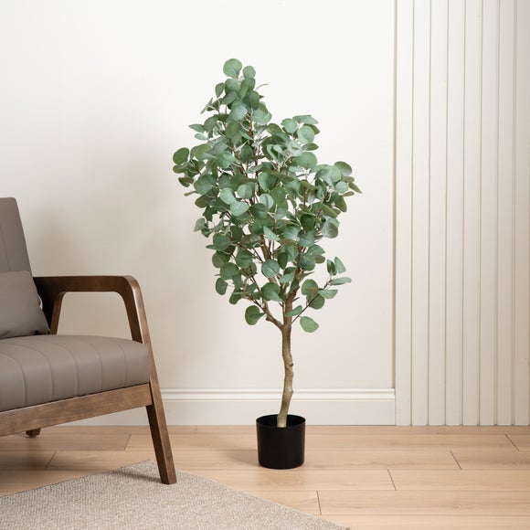 Artificial Eucalyptus Tree in Black Plant Pot