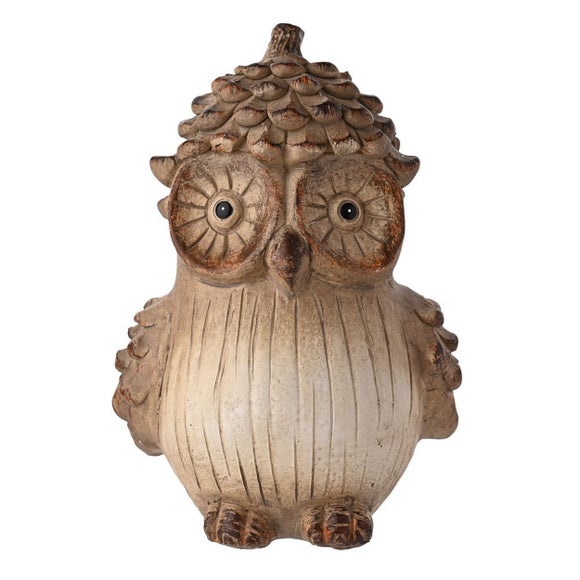 Click to view product details and reviews for Country Living Wood Effect Owl With A Pinecone Hat Ornament.