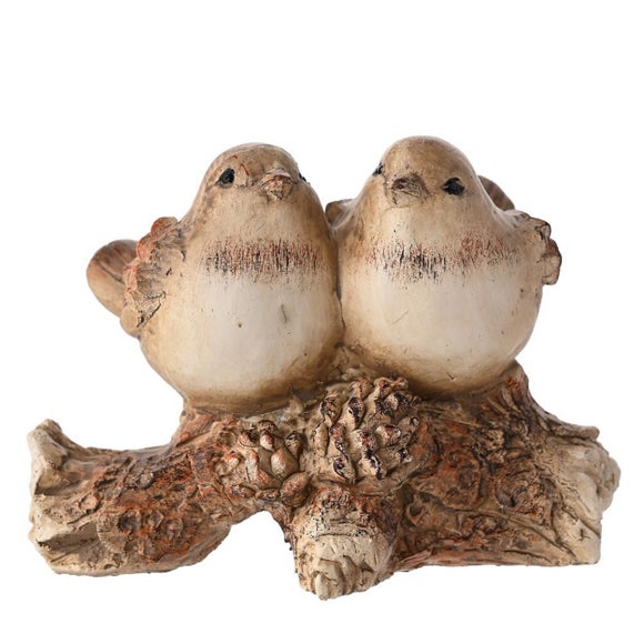 Country Living Wood Effect Birds on a Branch Ornament