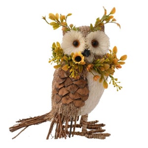 Country Living Owl With Flowers Ornament