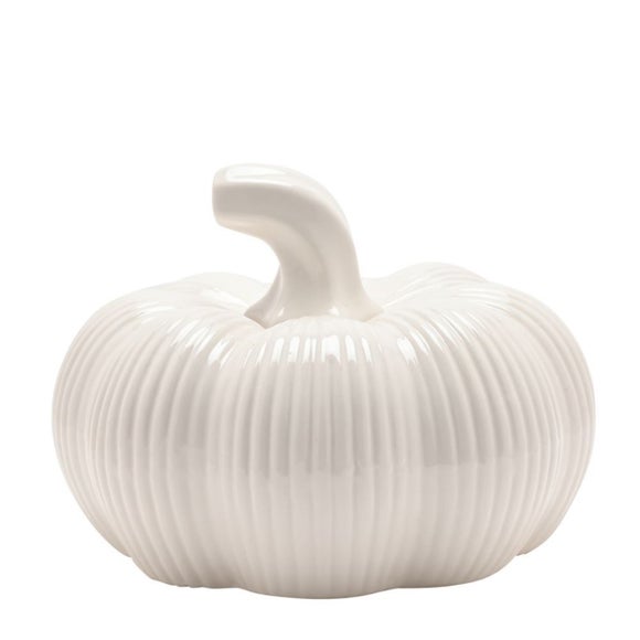 Click to view product details and reviews for Country Living White Ceramic Pumpkin Ornament.