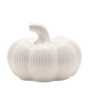Country Living White Ceramic Pumpkin Ornament