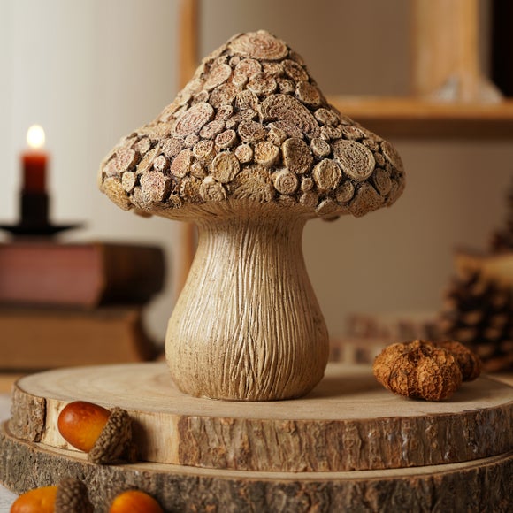 Country Living Wood Effect Mushroom Ornament