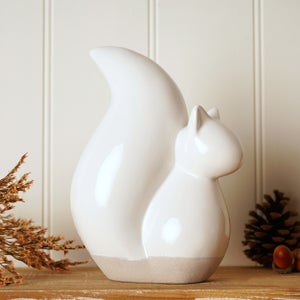 Country Living White Ceramic Squirrel Ornament
