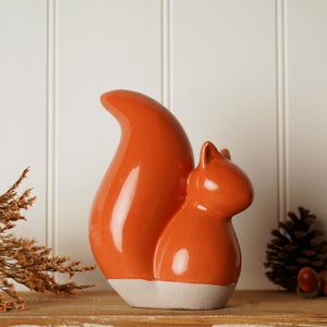 Country Living Orange Ceramic Squirrel Ornament