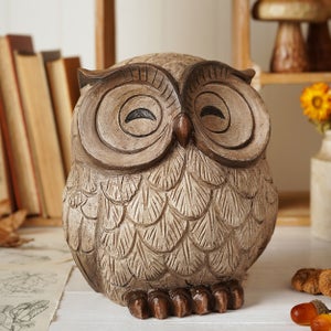 Country Living Wood Effect Sleeping Owl Ornament