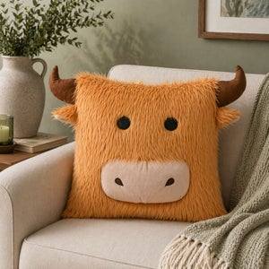 Country Living Highland Cow Square Cushion
