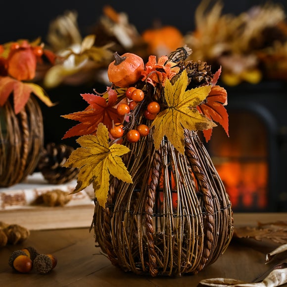 Click to view product details and reviews for Country Living Natural Rattan Tall Pumpkin Decoration.