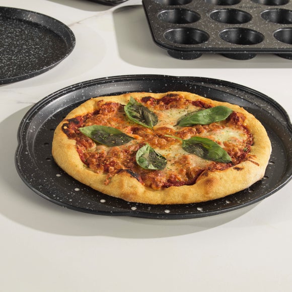 Click to view product details and reviews for Salter Megastone Non Stick Pizza Tray With Handles.