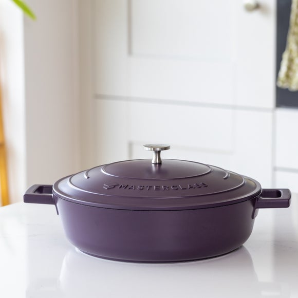 MasterClass 4L Shallow Cast Aluminium Casserole Dish with Lid, 28cm