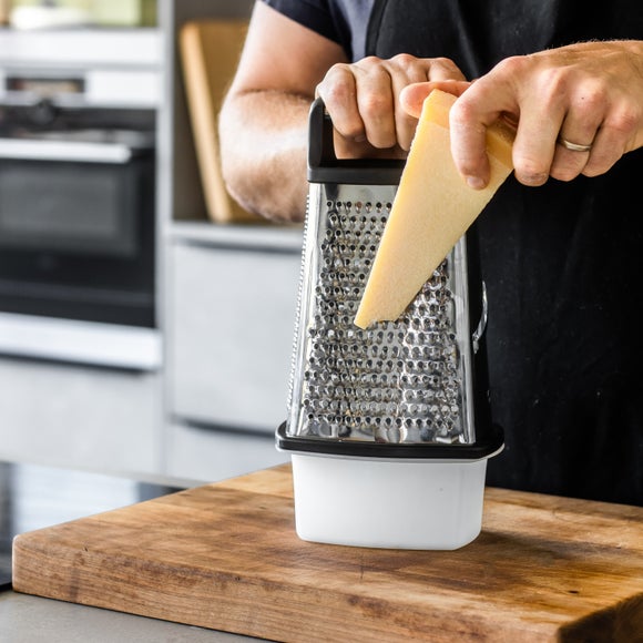 Click to view product details and reviews for Masterclass Stainless Steel Four Sided Box Grater With Collecting Box.