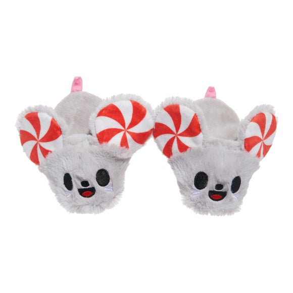 Bark Christmas Peppermice Slippers Dog Toy