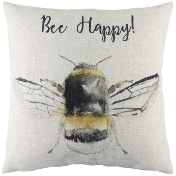 Evans Lichfield Bee Happy Square Cushion