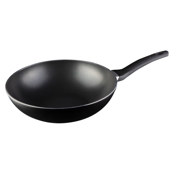 MasterChef Black Handled 28cm Non-Stick Wok Pan