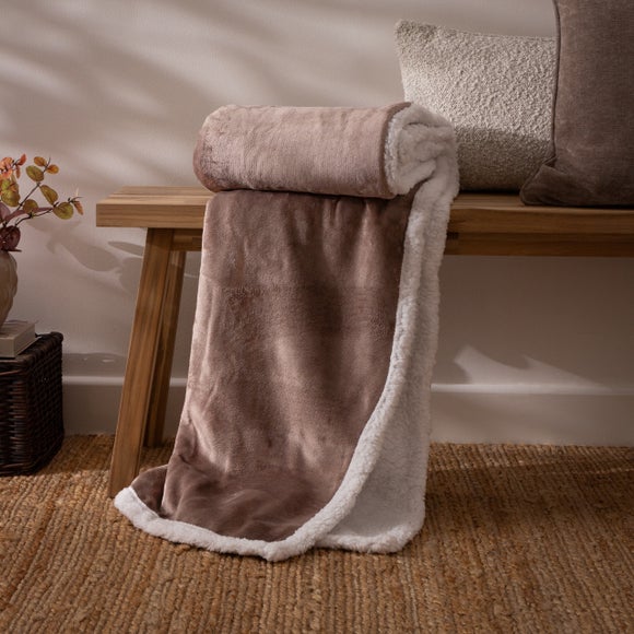 Riva Home Lux Sherpa Fleece Throw