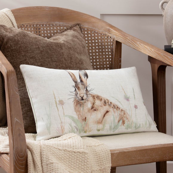 Evans Lichfield Country Hare Rectangle Cushion
